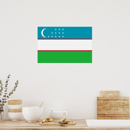Vlag van Oezbekistan Poster (Keuken)
