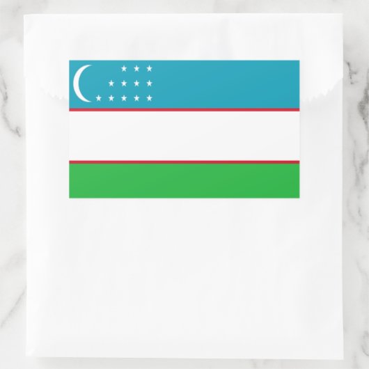 Vlag van Oezbekistan Rechthoekige Sticker (Tas)