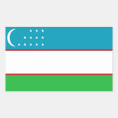 Vlag van Oezbekistan Rechthoekige Sticker (Voorkant)