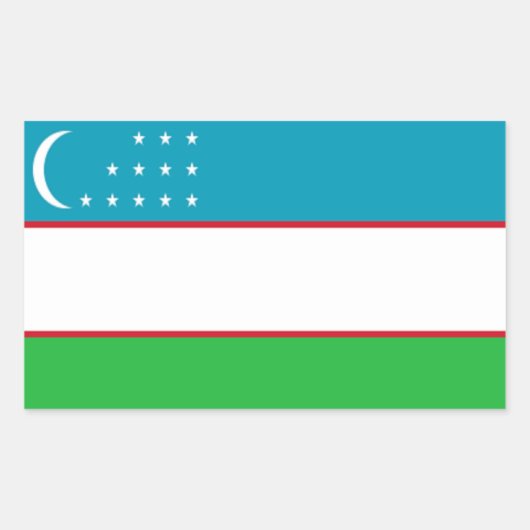 Vlag van Oezbekistan Rechthoekige Sticker (Voorkant)