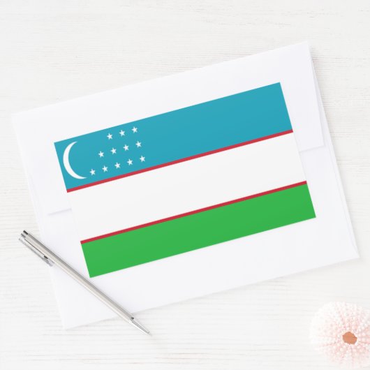 Vlag van Oezbekistan Rechthoekige Sticker (Envelop)
