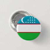 Vlag van Oezbekistan Ronde Button 3,2 Cm (Voorkant /achterkant)