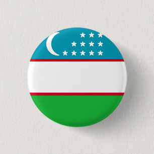Vlag van Oezbekistan Ronde Button 3,2 Cm