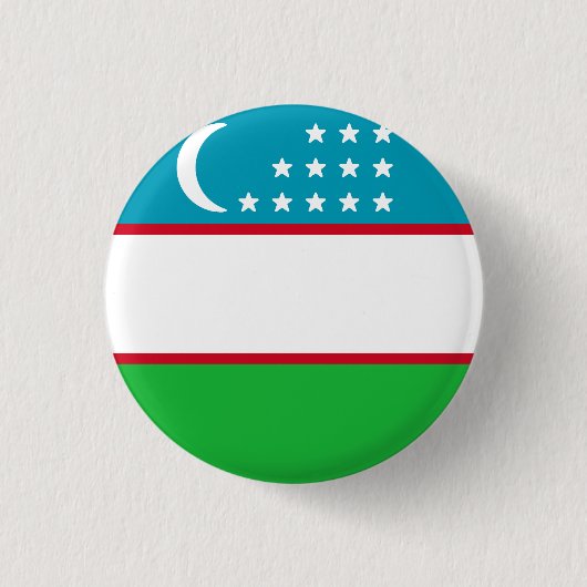 Vlag van Oezbekistan Ronde Button 3,2 Cm (Voorkant)