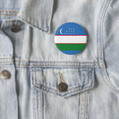 Vlag van Oezbekistan Ronde Button 5,7 Cm (In situ)