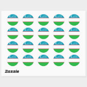 Vlag van Oezbekistan Ronde Sticker (Vel)