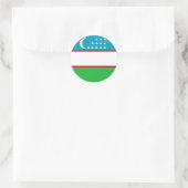 Vlag van Oezbekistan Ronde Sticker (Tas)
