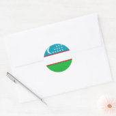 Vlag van Oezbekistan Ronde Sticker (Envelop)