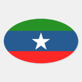 Vlag van Ogaden Ovale Sticker (Voorkant)