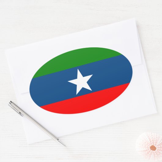 Vlag van Ogaden Ovale Sticker (Envelop)