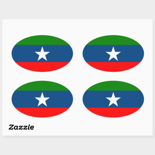 Vlag van Ogaden Ovale Sticker (Vel)