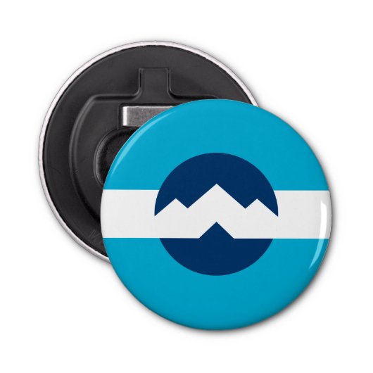 Vlag van Ogden, Utah Button Flesopener (Voorkant)
