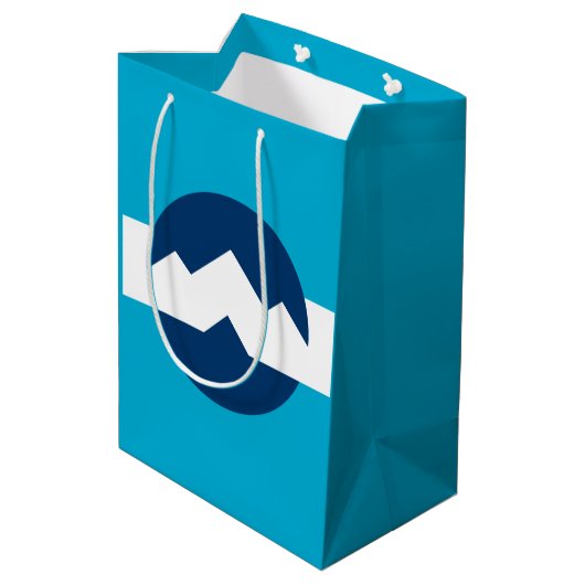 Vlag van Ogden, Utah Medium Cadeauzakje (Achterkant Gekanteld)