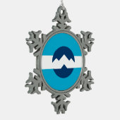 Vlag van Ogden, Utah Tin Sneeuwvlok Ornament (Links)