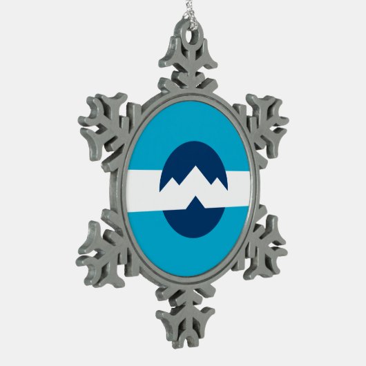 Vlag van Ogden, Utah Tin Sneeuwvlok Ornament (Links)