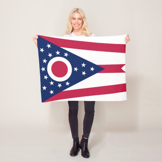 Vlag van Ohio Fleece Deken (In situ)