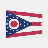 Vlag van Ohio Fleece Deken (Voorkant (Horizontaal))