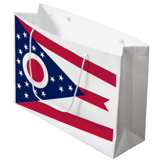 Vlag van Ohio Groot Cadeauzakje (Voorkant Gekanteld)