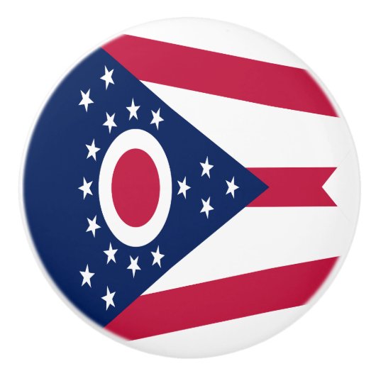 Vlag van Ohio Keramische Knop (Voorkant)
