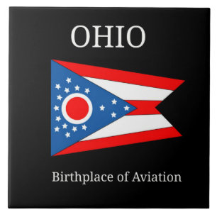 Vlag van Ohio, met het opschrift Tegeltje