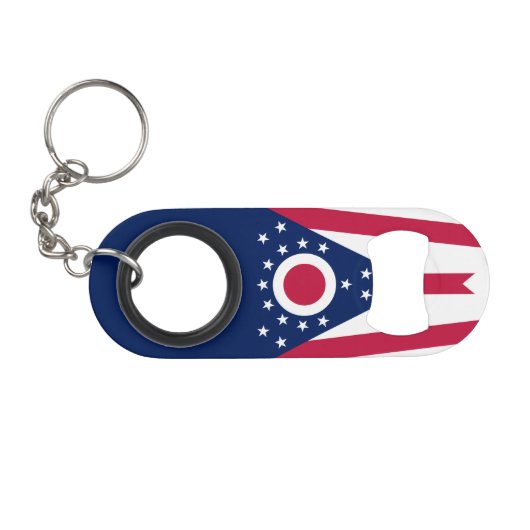 Vlag van Ohio Mini Flessenopener (Voorkant (Horizontaal))