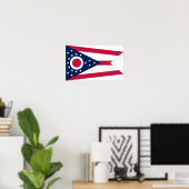 Vlag van Ohio Poster (Thuiskantoor)