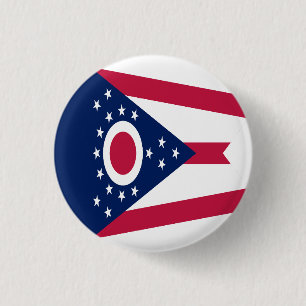Vlag van Ohio Ronde Button 3,2 Cm