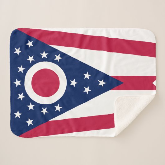 Vlag van Ohio Sherpa Deken (Voorkant (horizontaal))