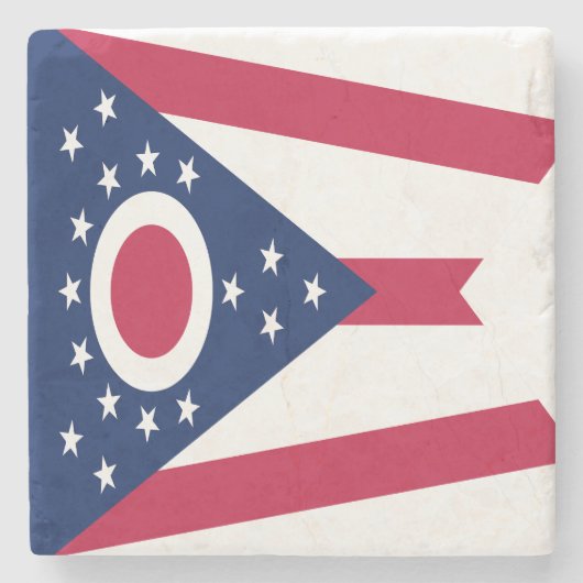Vlag van Ohio Stenen Onderzetter (Voorkant)