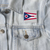Vlag van Ohio Vierkante Button 5,1 Cm (In situ)