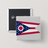 Vlag van Ohio Vierkante Button 5,1 Cm (Voorkant /achterkant)