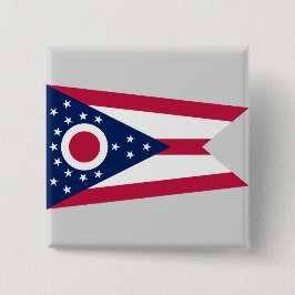 Vlag van Ohio Vierkante Button 5,1 Cm