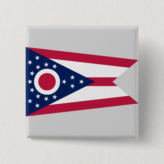 Vlag van Ohio Vierkante Button 5,1 Cm (Voorkant)