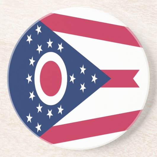Vlag van Ohio Zandsteen Onderzetter (Voorkant)
