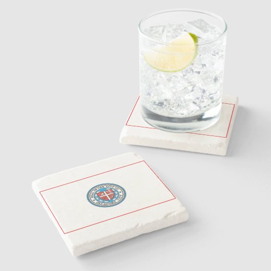 Vlag van Oklahoma City (Oklahoma) Stenen Onderzetter (Zijkant)