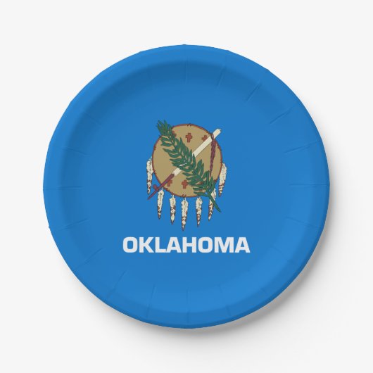 Vlag van Oklahoma Papieren Bordje (Voorkant)