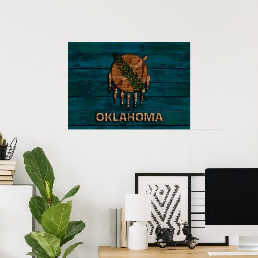 vlag van Oklahoma Poster (Thuiskantoor)