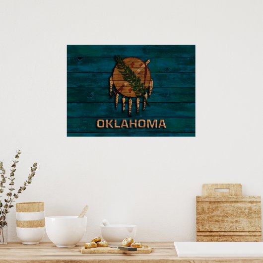  vlag van Oklahoma Poster (Keuken)