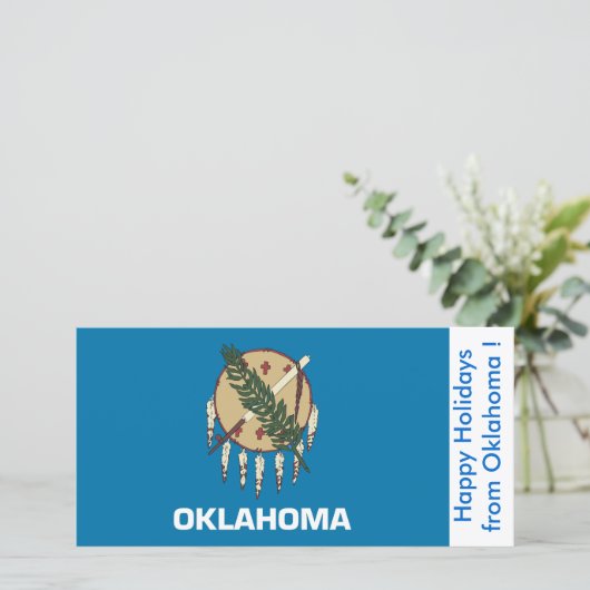Vlag van Oklahoma, Prettige feestdagen uit de VS Feestdagenkaart (Staand voorkant)