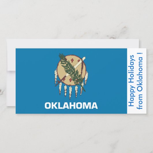 Vlag van Oklahoma, Prettige feestdagen uit de VS Feestdagenkaart (Voorkant)