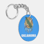 Vlag van Oklahoma Sleutelhanger (Voorkant Links)