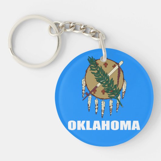 Vlag van Oklahoma Sleutelhanger (Voorkant)