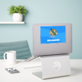 Vlag van Oklahoma Sticker (Laptop op bureau)