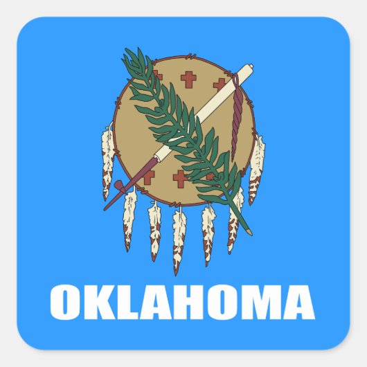 Vlag van Oklahoma Vierkante Sticker (Voorkant)