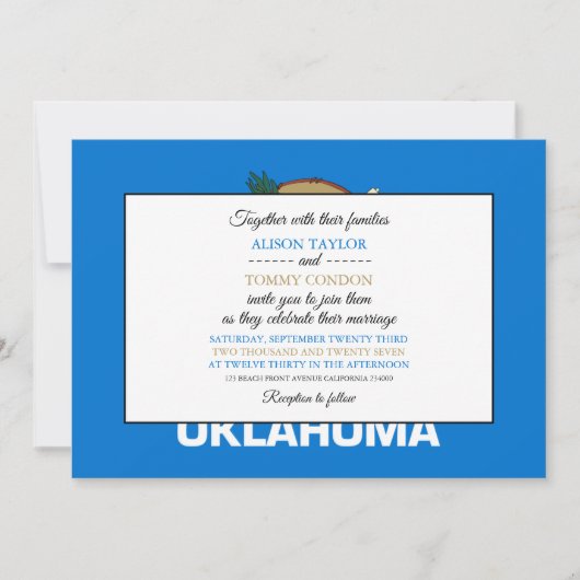 Vlag van Oklahoma, Vlag van Oklahoma Wedding Kaart (Voorkant)