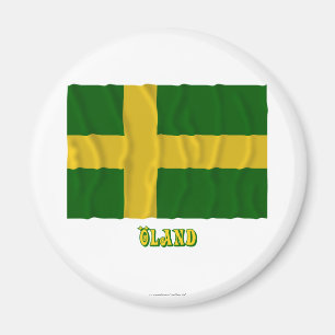 vlag van Öland met naam (niet-officieel) Magneet