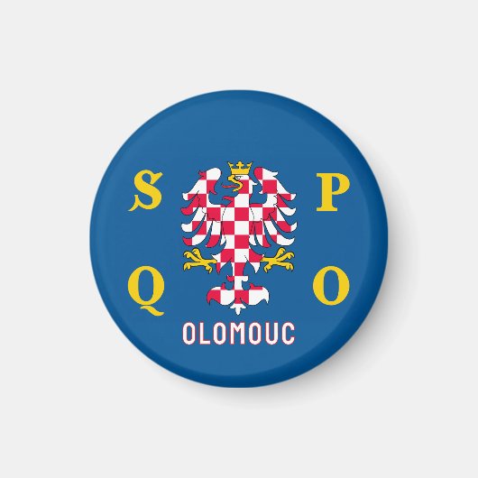 Vlag van Olomouc Magneet (Voorkant)