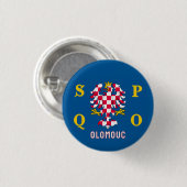 Vlag van Olomouc Ronde Button 3,2 Cm (Voorkant /achterkant)