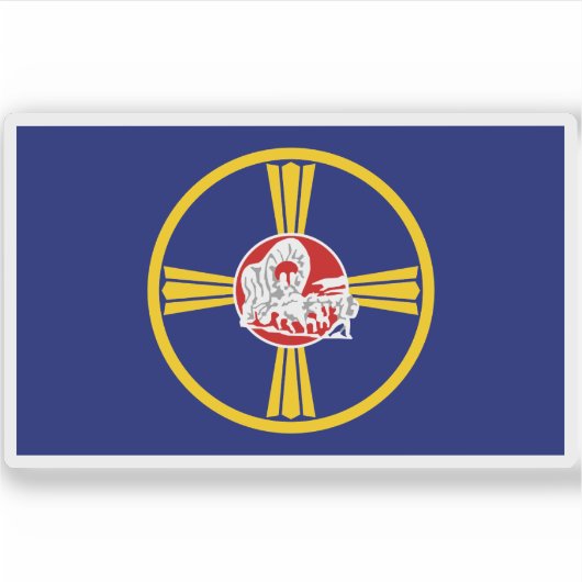 Vlag van Omaha, Nebraska Sticker (Voorkant)