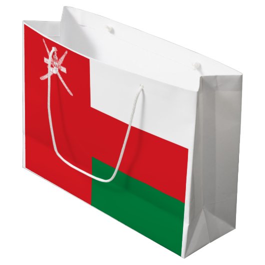 Vlag van Oman Groot Cadeauzakje (Voorkant Gekanteld)